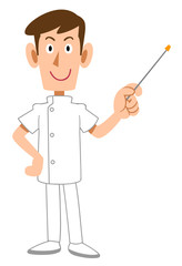 指し棒を持つ看護師