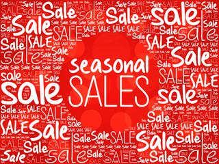 SEASONAL SALES word cloud background, business concept