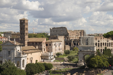 Fototapeta premium best sights of Rome Coliseum Pantheon forum