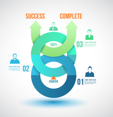 Circle arrow up to success complete.