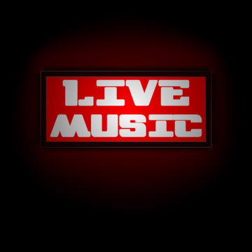 red luminous display board live music