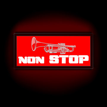 sign non-stop music with trumpet