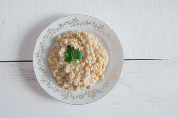 oatmeal on a white plate
