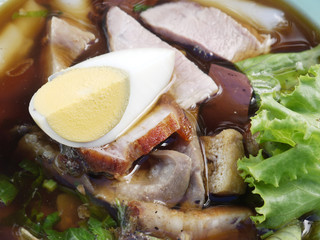 egg pork paste of rice flour, boiled Chinese pasta square