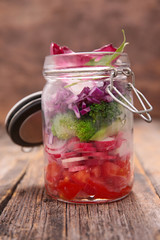 vegetarian salad in jar