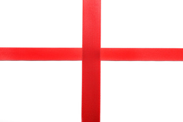 Obraz premium two red ribbons, isolated on white