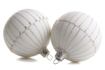 very beautiful  Christmas balls on white isolated background