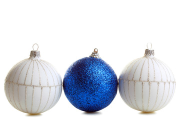 very beautiful  Christmas balls on white isolated background