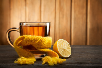 glass of tea in a scarf