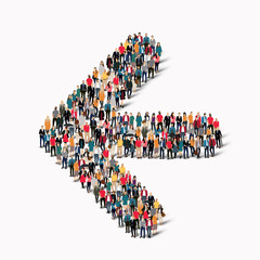 crowd people  shape  arrow direction