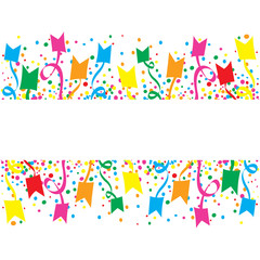 Big Festival with many confetti and streamers at day