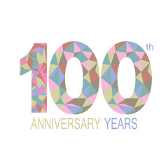 100 anniversary. celebration. logo. polygon