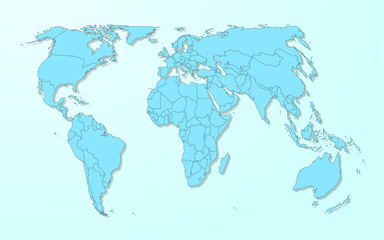 World map on blue background vector