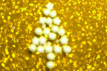 Festive background with christmas tree. Abstract twinkled bright