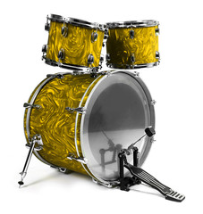 Fototapeta na wymiar Set of drums isolated on white background, close up