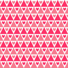 Heart shape seamless pattern. Pink color