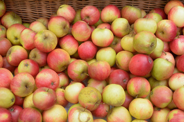 A basket of apples for sale 