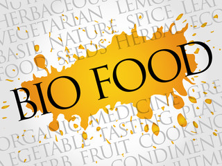 Bio Food word cloud concept
