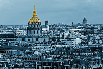 Cyano widok z lotu ptaka Dome des Invalides, Paryż, Francja - 96576465