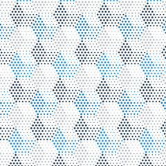 gray-blue dotted cubical pattern, horizontal hexagons