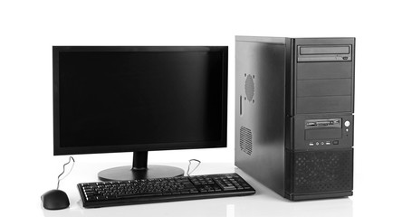 Modern computer set isolated on white