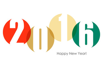 Happy new year 2016 text design. Vector illustration.