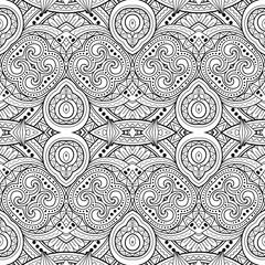 Vector Seamless Monochrome Ornate Pattern