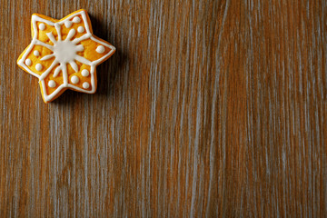 Christmas cookie on wooden table