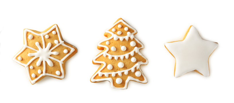 Christmas cookies, isolated on white