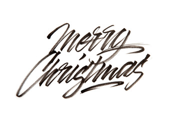 Modern brush calligraphy. Merry Christmas.