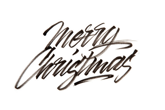 Modern Brush Calligraphy. Merry Christmas.