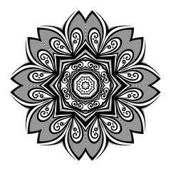 Vector Beautiful Deco Black Mandala