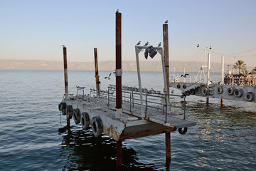 Pier (pier) on the waterfront Tiberias