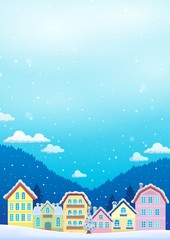 Winter theme with Christmas town image 1