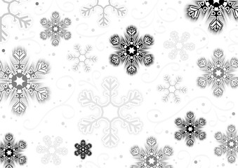 Christmas Snowflakes Background - Abstract Effective Illustration, Vector