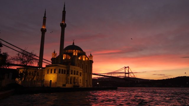 Ortaköy Mosque in Istanbul - sunrise view 
