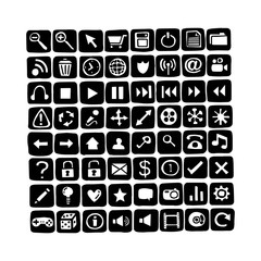 illustration vector doodle hand drawn of black and white compute