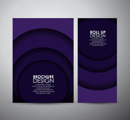 Brochure business design template or roll up. Abstract Circle.