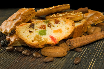 Image of tasty cookie on a table close-up