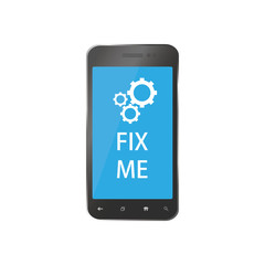 Icon for repair smartphones. Phone spare parts for repairs. Phone support and maintenance in flat design