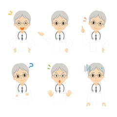 男性　医者　ポーズ　セット