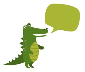 Vector cartoon rocodile holdingclean banner board