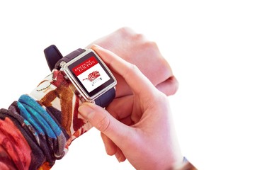 Composite image of hand using smart watch