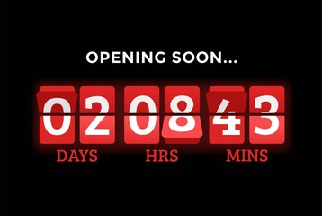 Countdown clock digits board panels timer