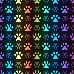 Animal seamless spectrum pattern of paw footprint © Hanna