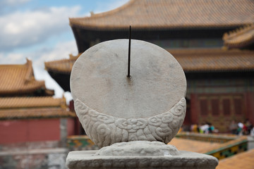 Ancient sundial in the Imperial Forbidden City, Beijing