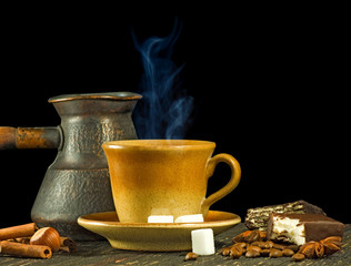 Image of cup of coffee and candy