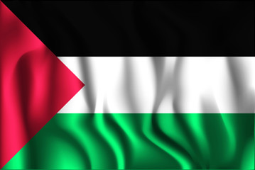 Flag of Palestine. Rectangular Shape Icon