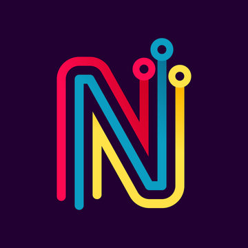 N letter formed by electric line.