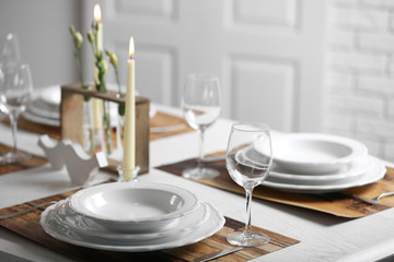 Beautiful table setting with natural eco materials